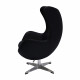 Кресло EGG CHAIR чёрный, натуральная кожа
