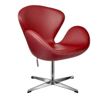 Кресло SWAN CHAIR красный, натуральная кожа